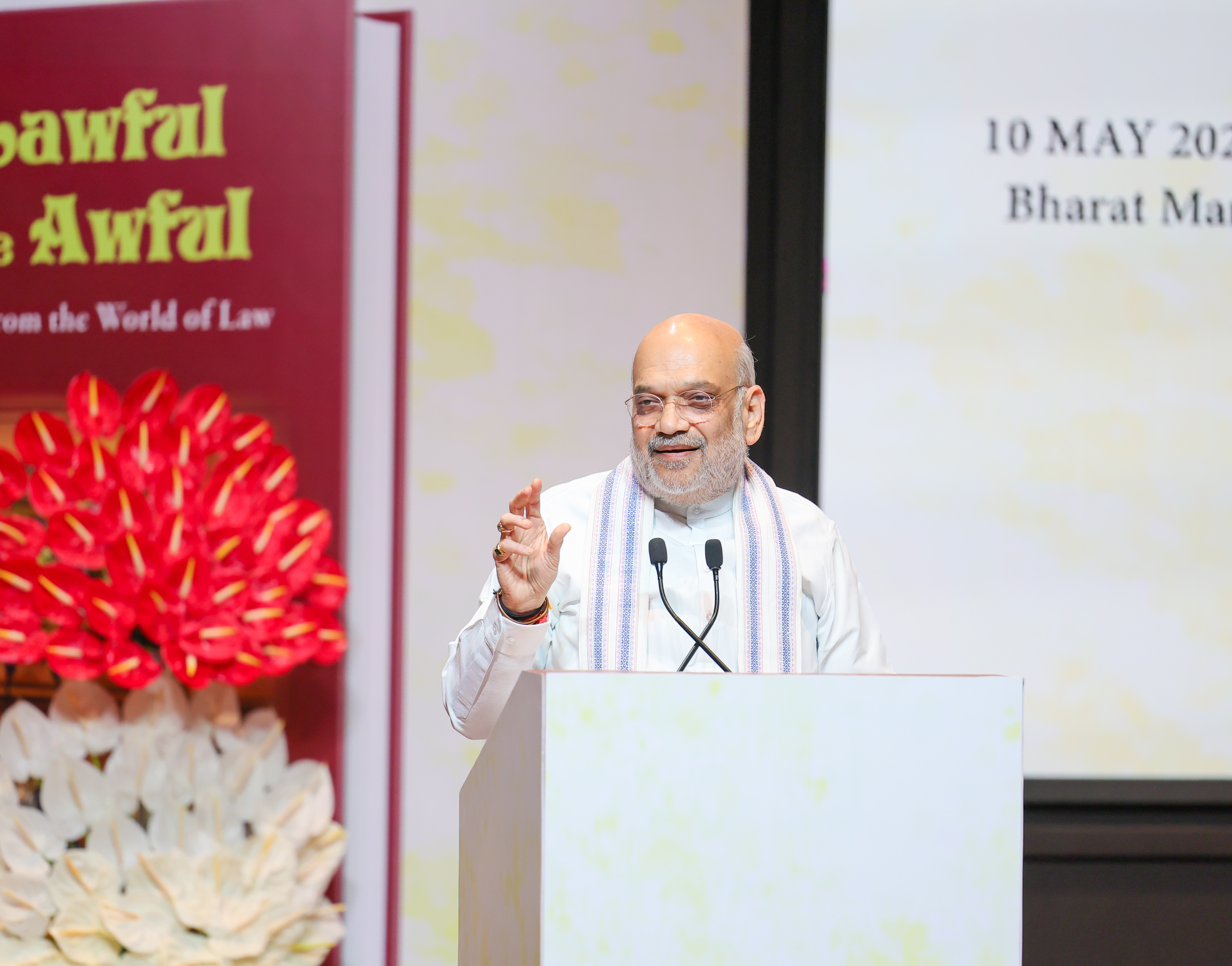 Union Home Minister and Minister of Cooperation Shri Amit Shah, releases Solicitor General Shri Tushar Mehta’s book ‘The Bench, the Bar, and the Bizarre and the Lawful and the Awful’ in New Delhi.