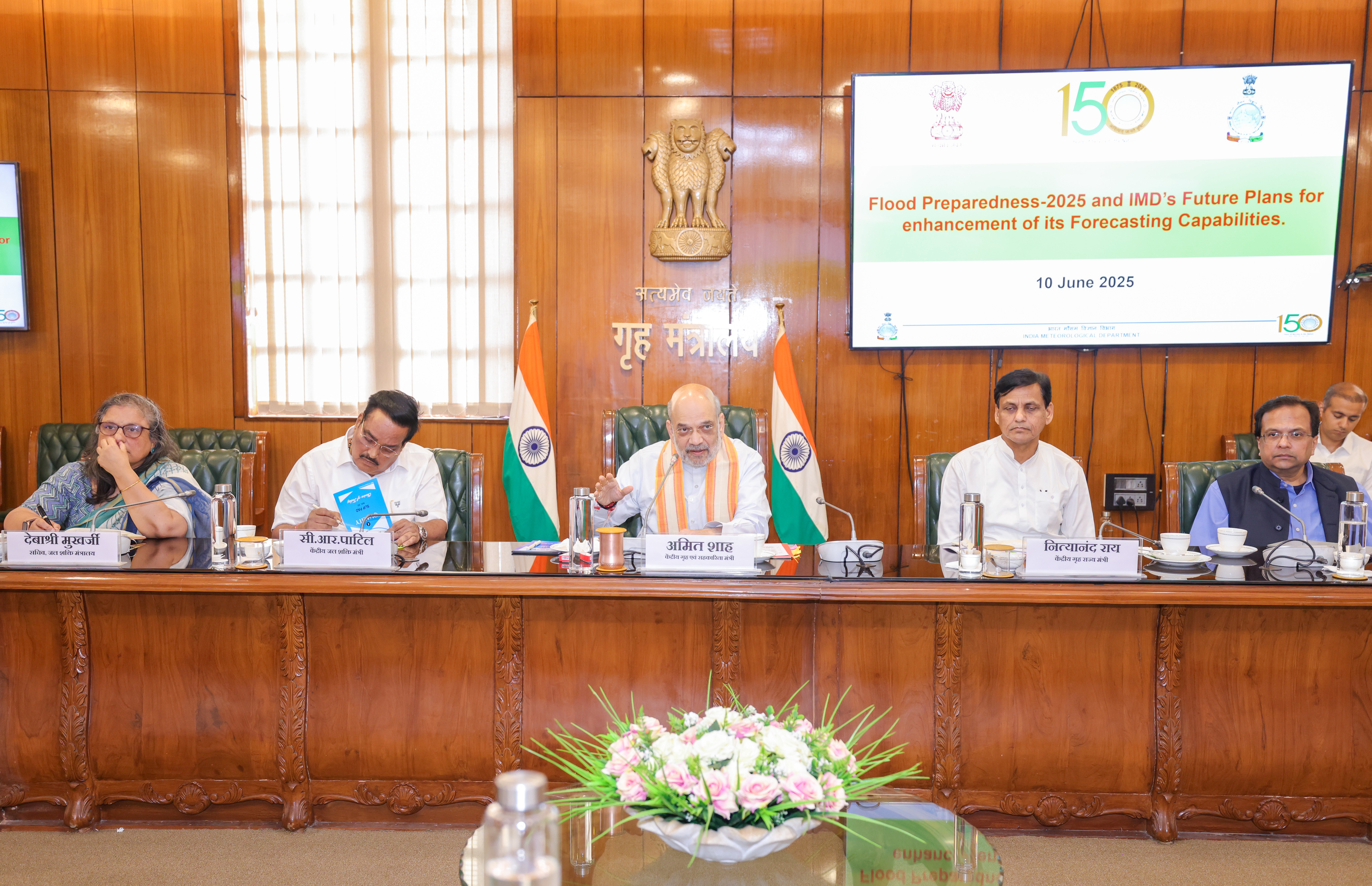 Union Home Minister and Minister of Cooperation Shri Amit Shah chairs a high-level meeting in New Delhi today to review flood management preparedness in the country