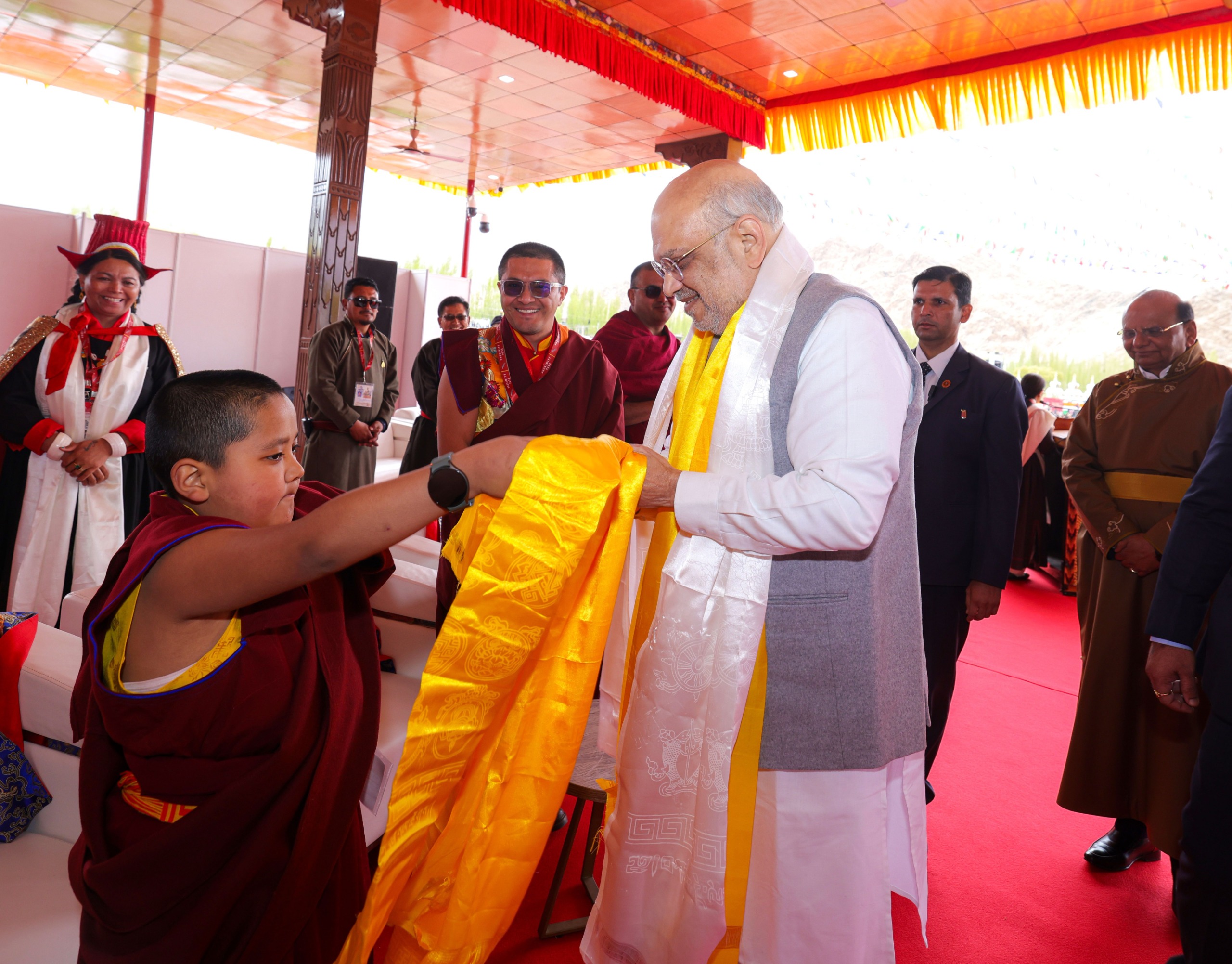 Union Home Minister and Minister of Cooperation Shri Amit Shah inaugurates the exposition of the sacred relics of Lord Buddha in Leh.