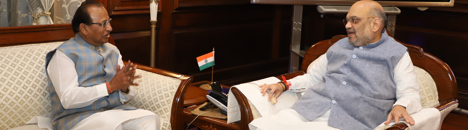 The Governor of Assam Shri Jagdish Mukhi calling upon Union Home Minister Shri Amit Shah in New Delhi on June 14, 2019.