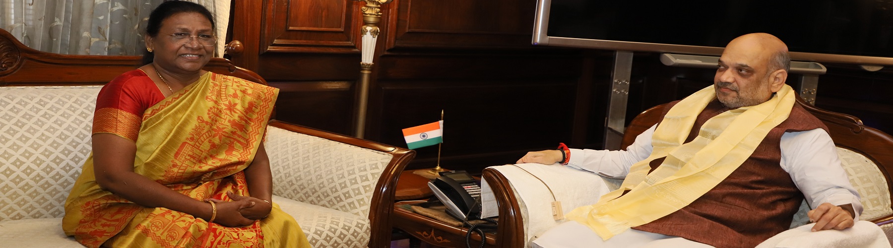 Governor of Andhra Pradesh and Telangana, Shri ESL Narasimhan calling on the Union Home Minister Shri Amit Shah in New Delhi on June 10, 2019.