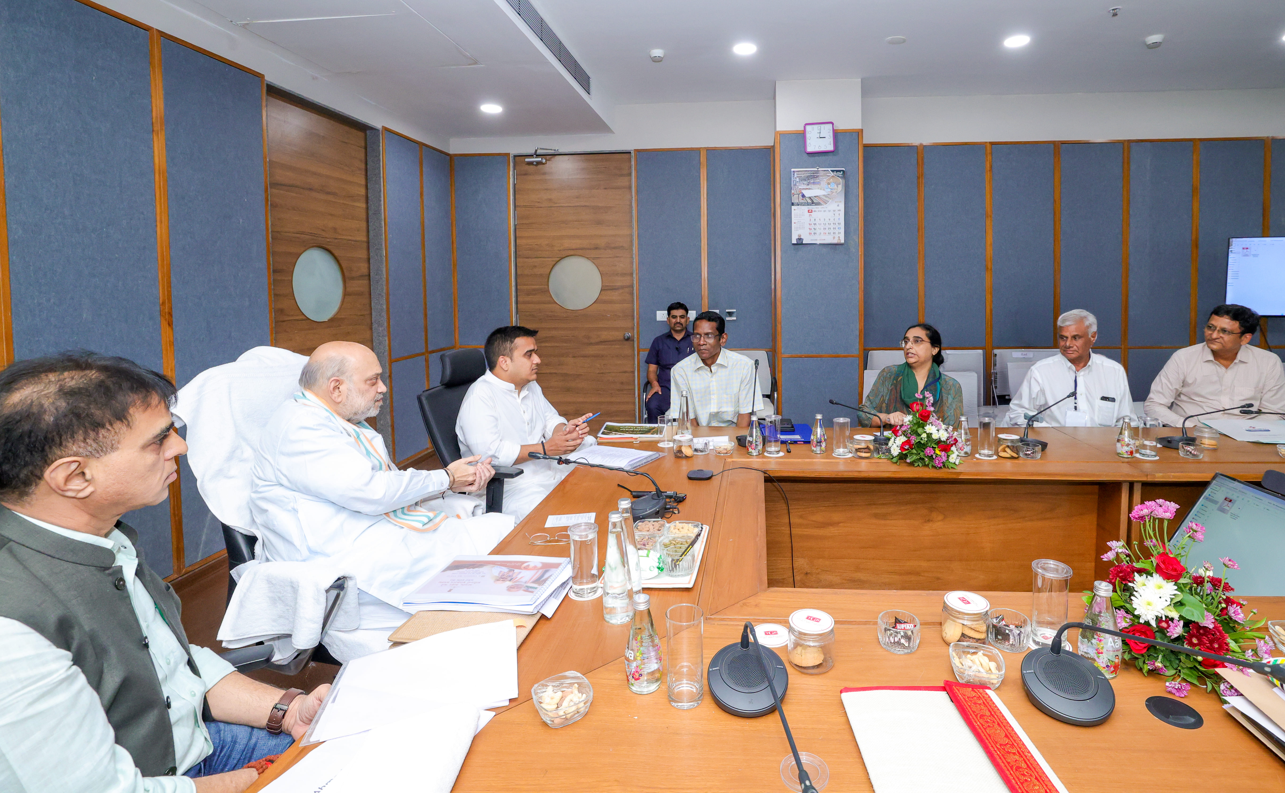 Union Home Minister and Minister of Cooperation Shri Amit Shah reviews development works related to GUDC and Mansa Municipality in Ahmedabad, Gujarat.