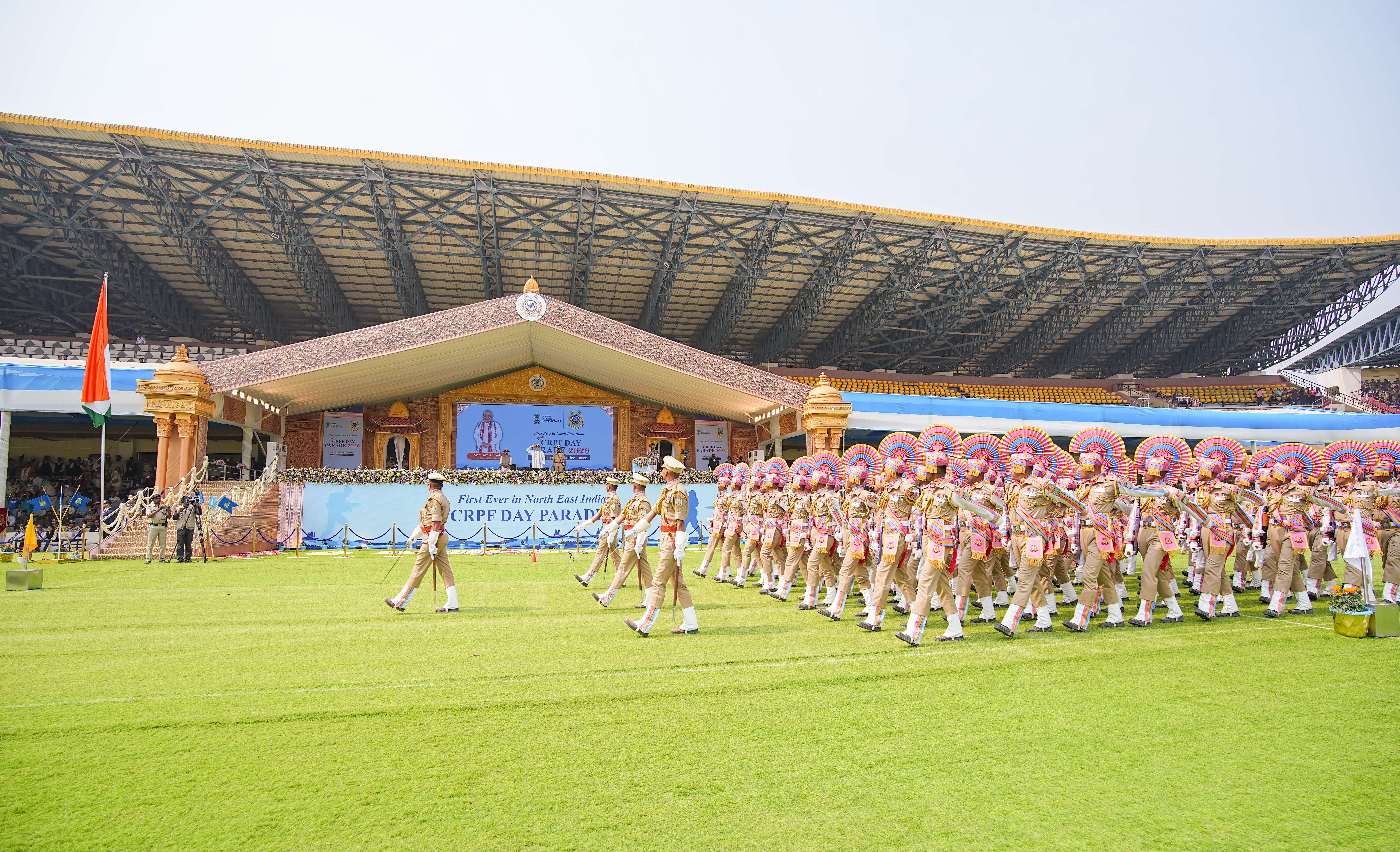 Union Home Minister and Minister of Cooperation, Shri Amit Shah attends the 87th Raising Day celebrations of CRPF in Guwahati, Assam