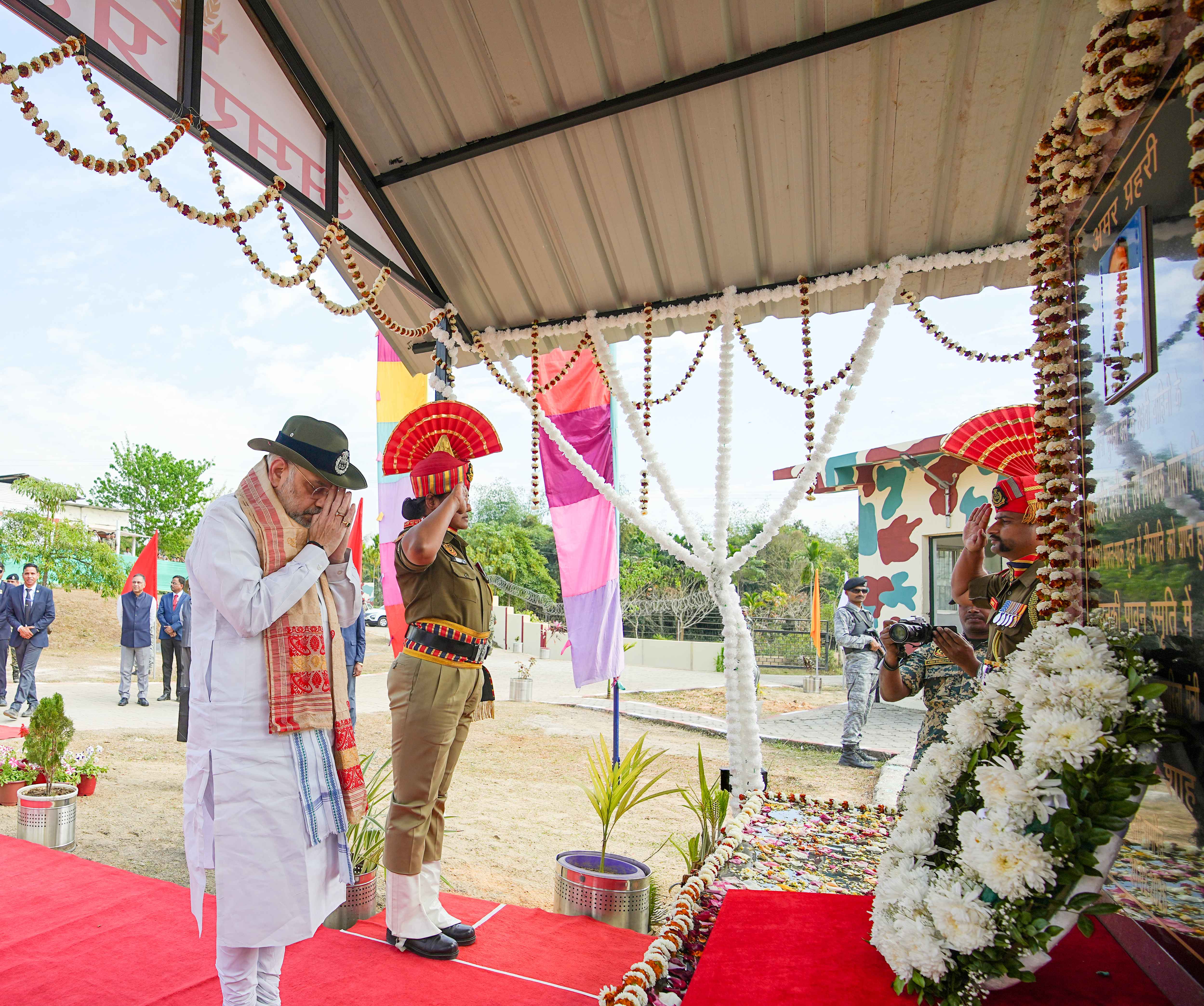 Union Home Minister Shri Amit Shah today inspected the Nathanpur Border Outpost in Assam.
