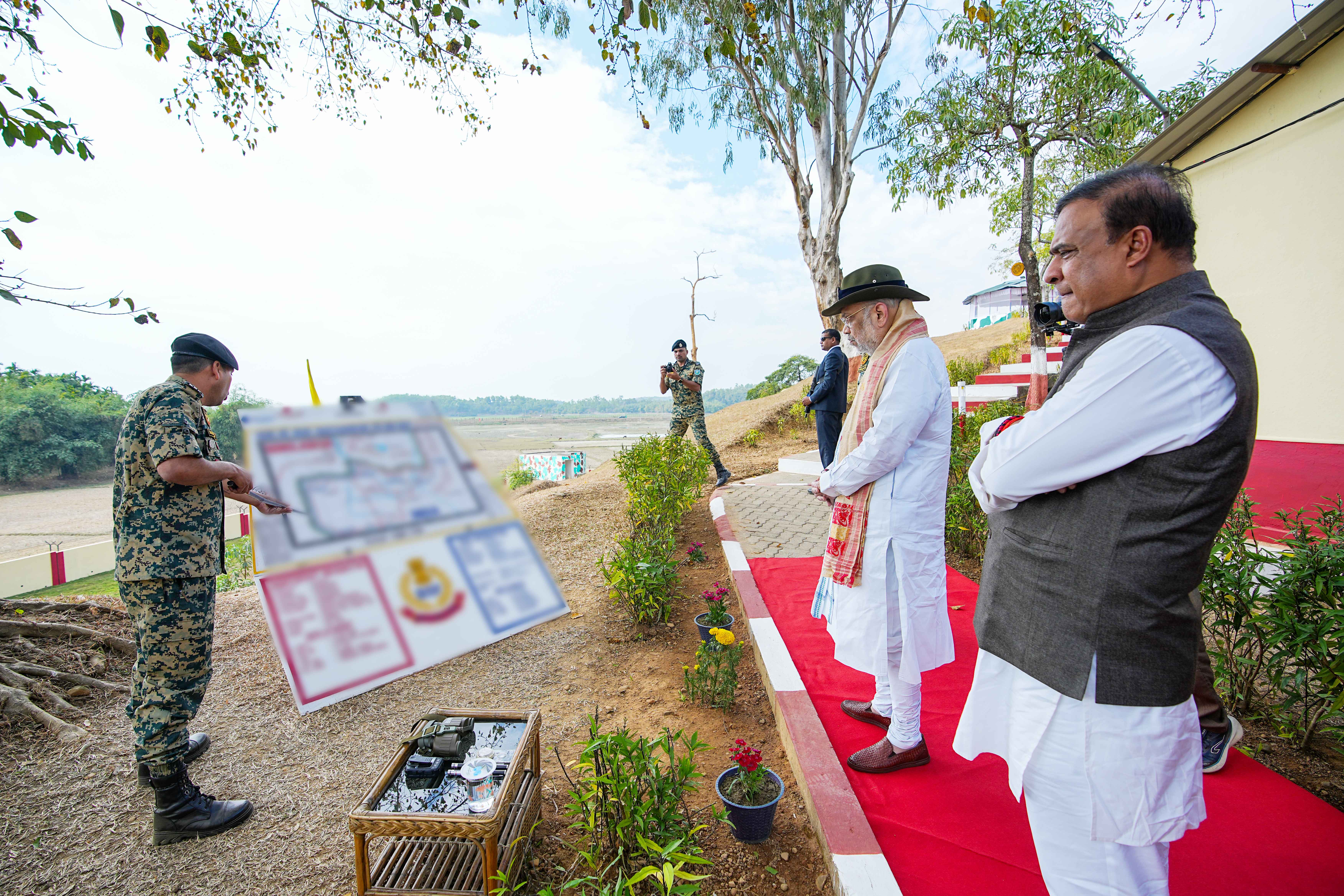 Union Home Minister Shri Amit Shah today inspected the Nathanpur Border Outpost in Assam.