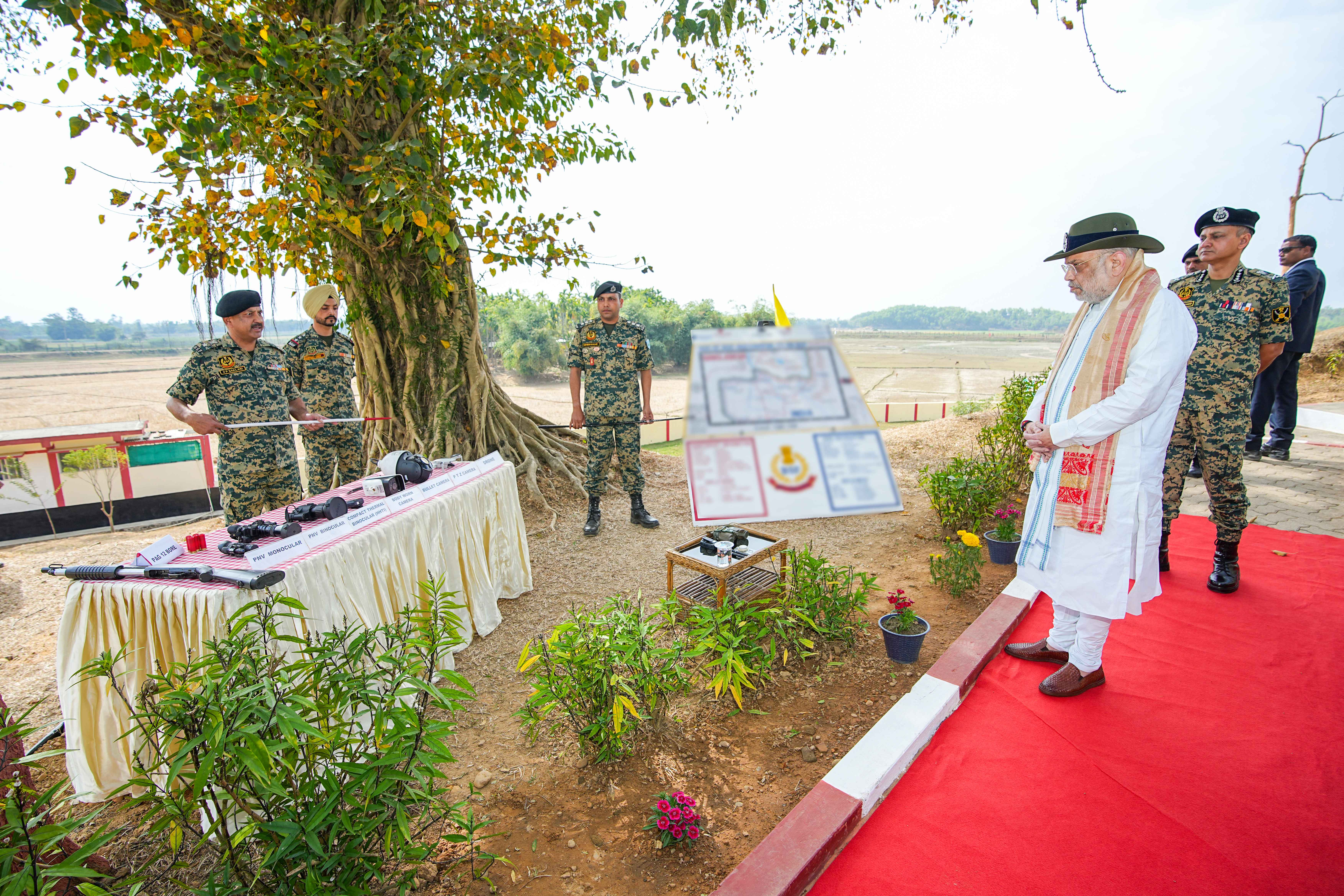 Union Home Minister Shri Amit Shah today inspected the Nathanpur Border Outpost in Assam.