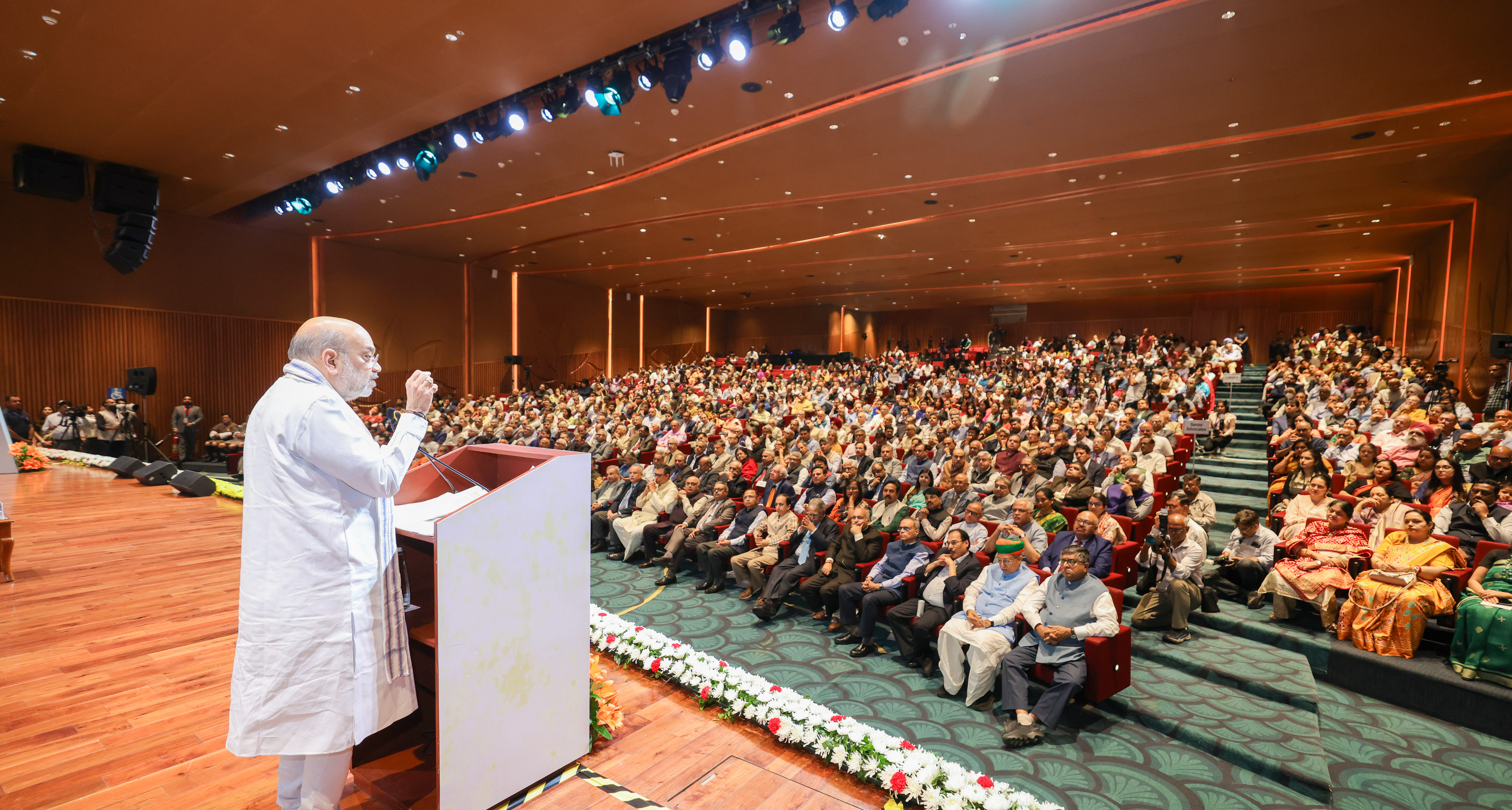 Union Home Minister and Minister of Cooperation Shri Amit Shah, releases Solicitor General Shri Tushar Mehta’s book ‘The Bench, the Bar, and the Bizarre and the Lawful and the Awful’ in New Delhi.