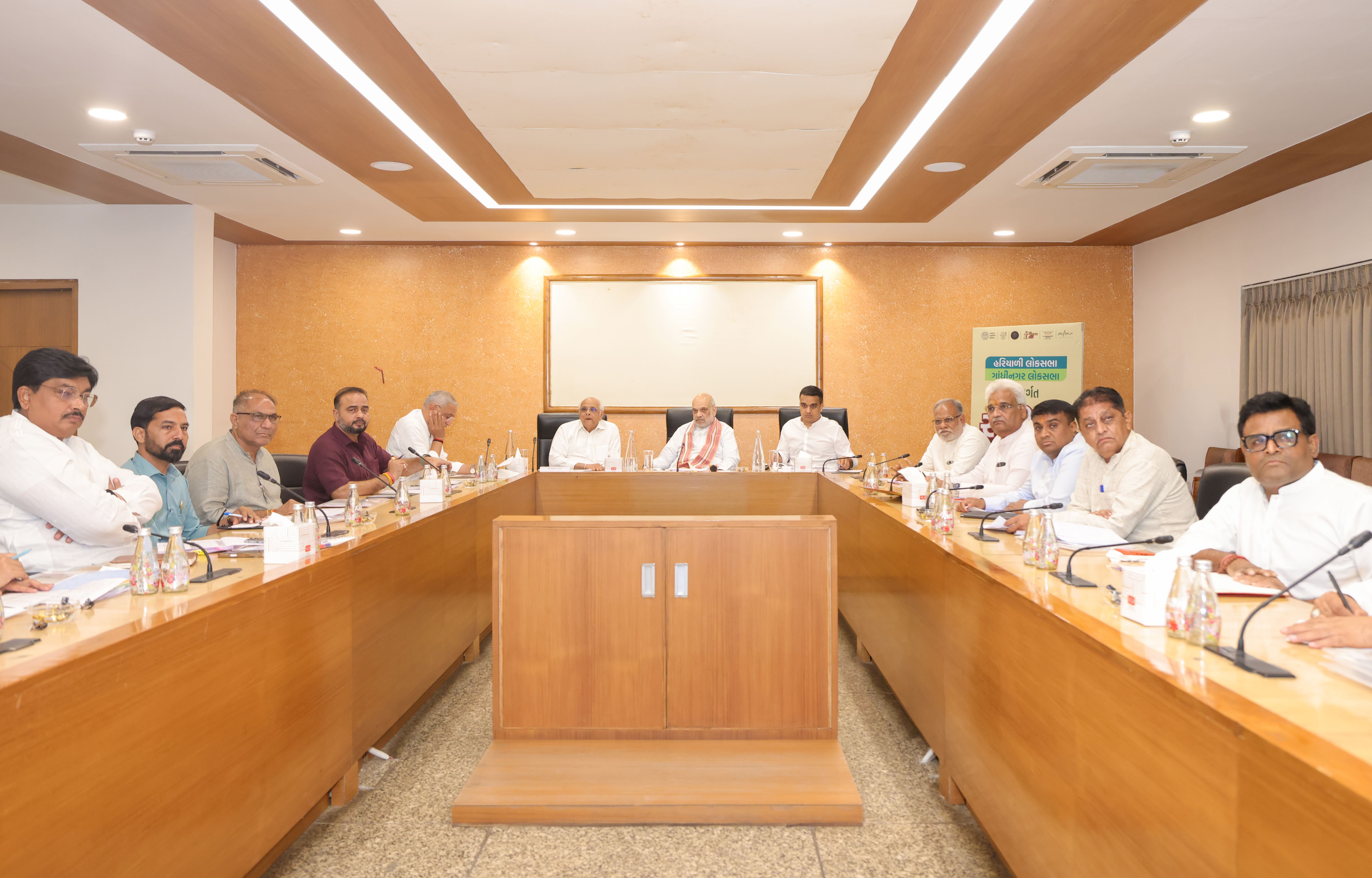 Union Home Minister and Minister of Cooperation Shri Amit Shah chaired meetings in Ahmedabad today to review the progress of mass tree plantation programmes being undertaken under the 'Harit Lok Sabha' campaign