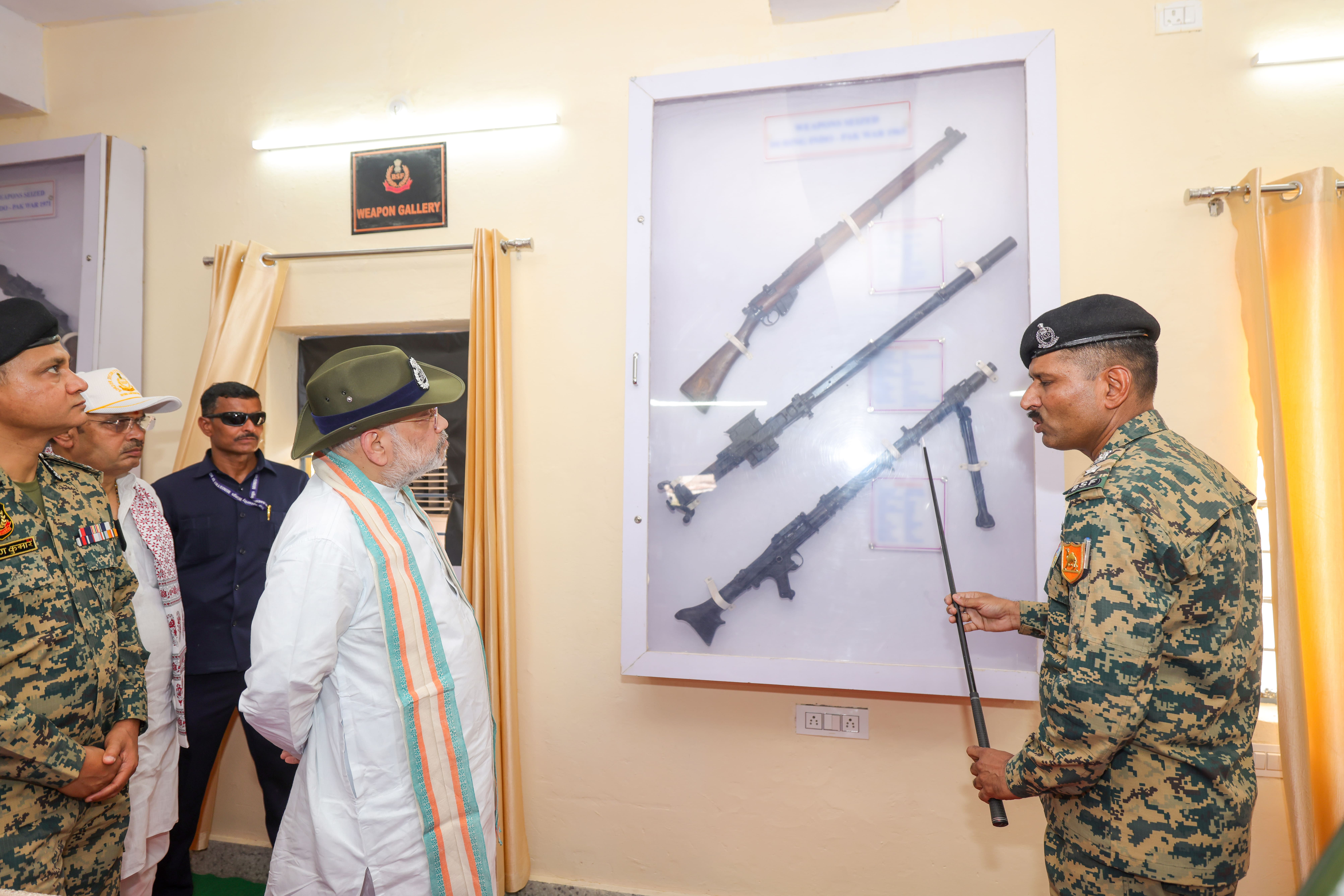 Union Home Minister & Minister of Cooperation Shri Amit Shah Inspected the BSF's cutting-edge weaponry at Sanchu Border Outpost