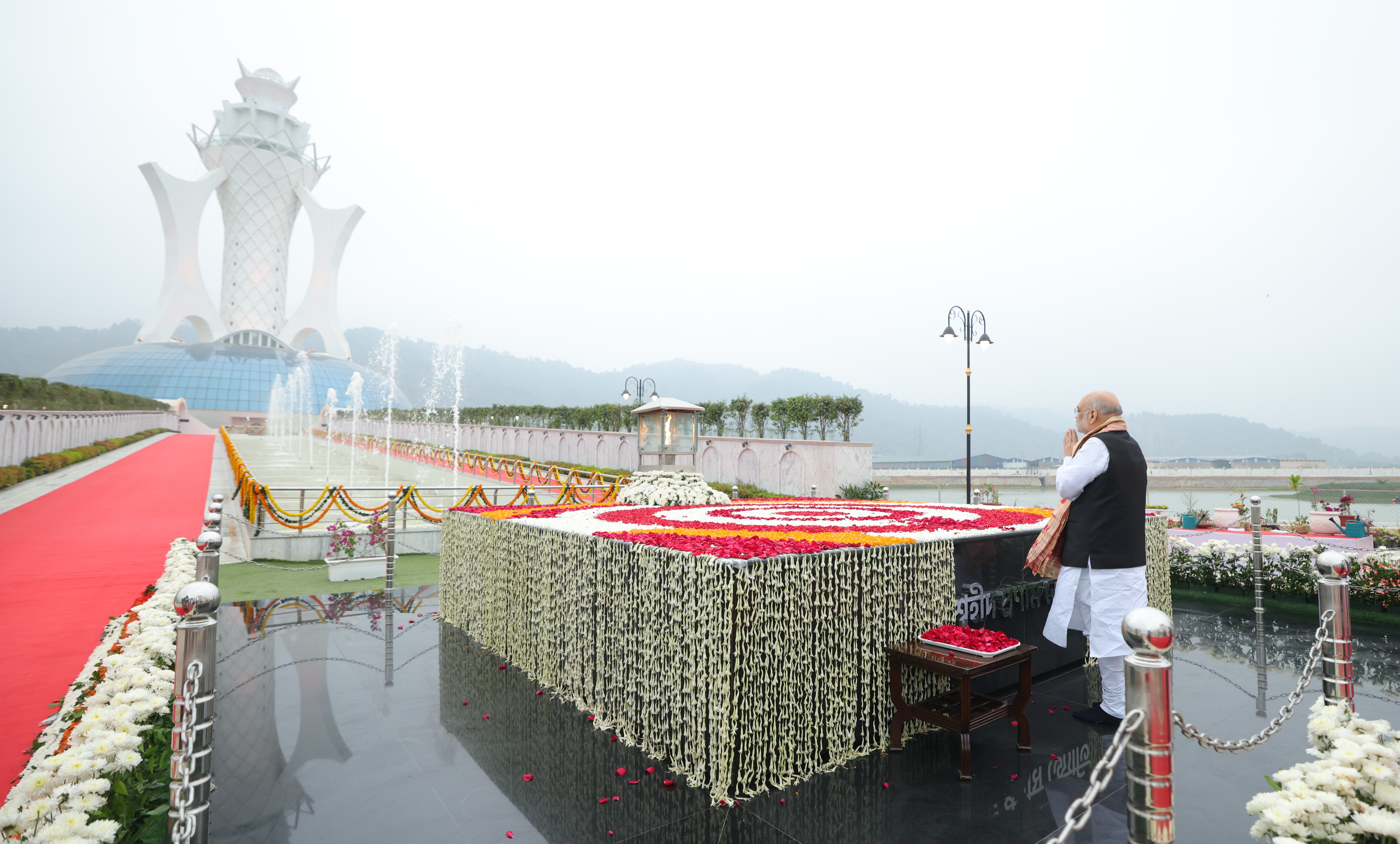 HM laid floral tributes at Swahid Smarak Kshetra in Guwahati to honour the martyrs of the Assam Movement