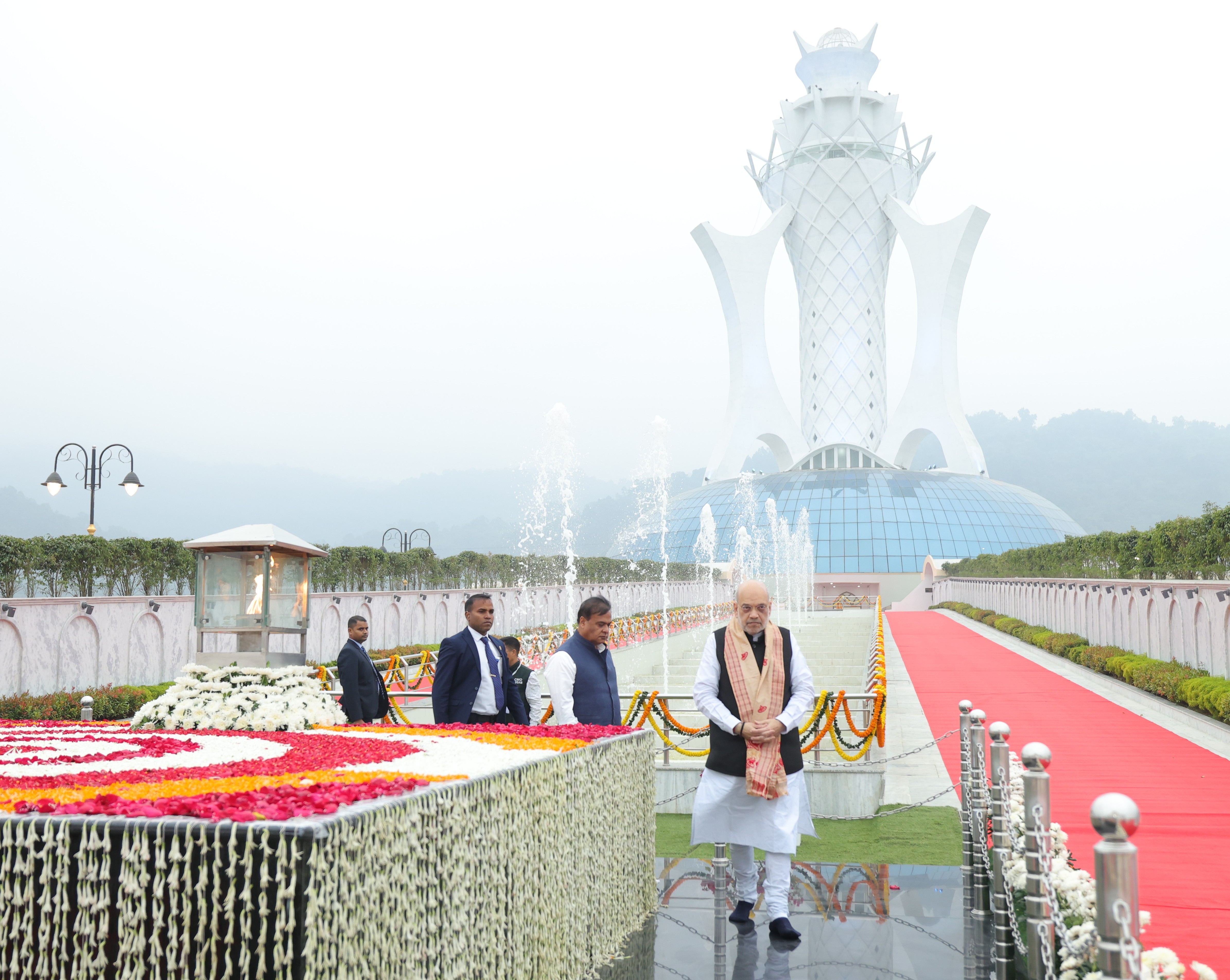 HM laid floral tributes at Swahid Smarak Kshetra in Guwahati to honour the martyrs of the Assam Movement