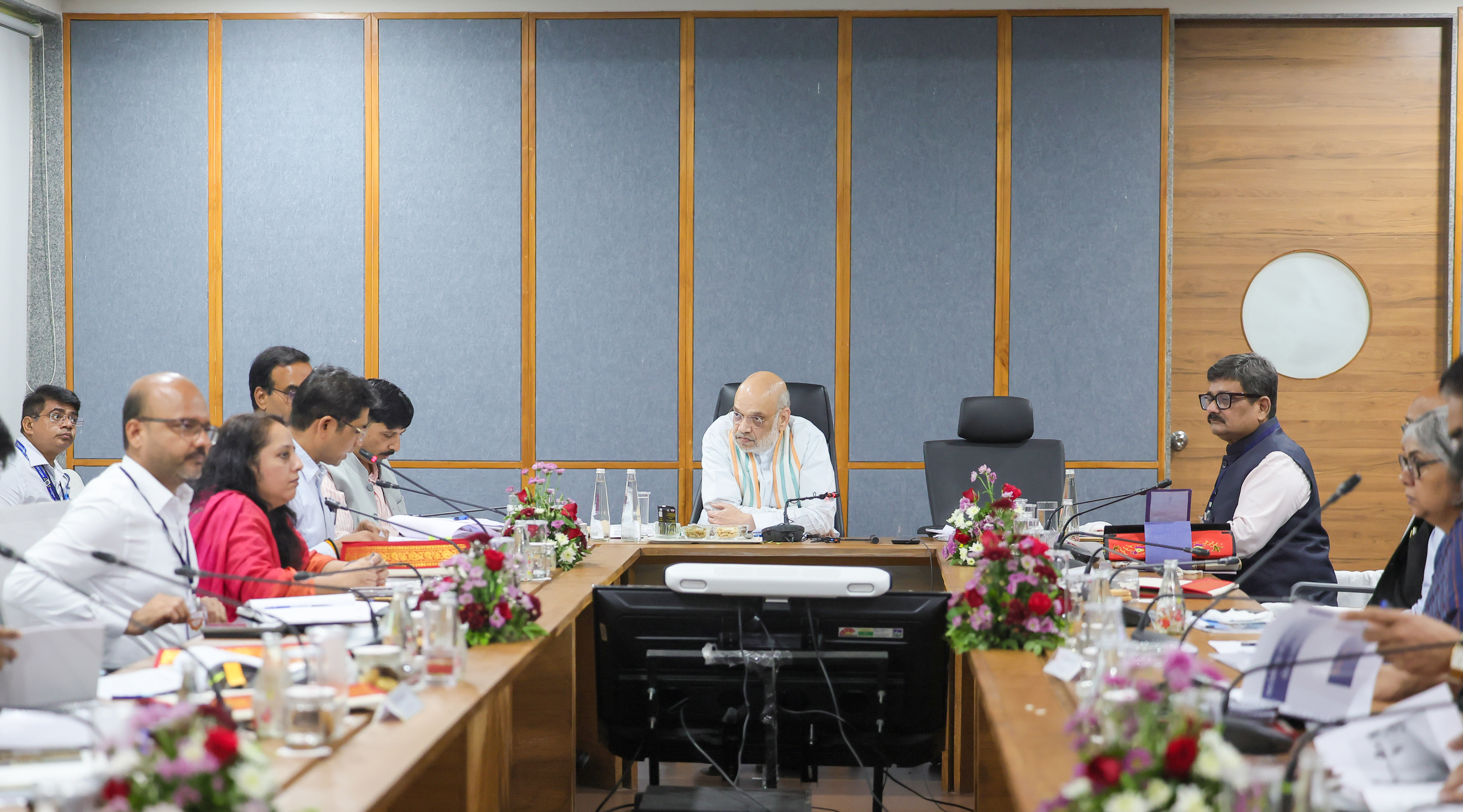 Union Home Minister and Minister of Cooperation Shri Amit Shah addresses a review meeting on the ongoing tree plantation activities under the ‘Green Lok Sabha – Gandhinagar Lok Sabha’ initiative in Ahmedabad, Gujarat.