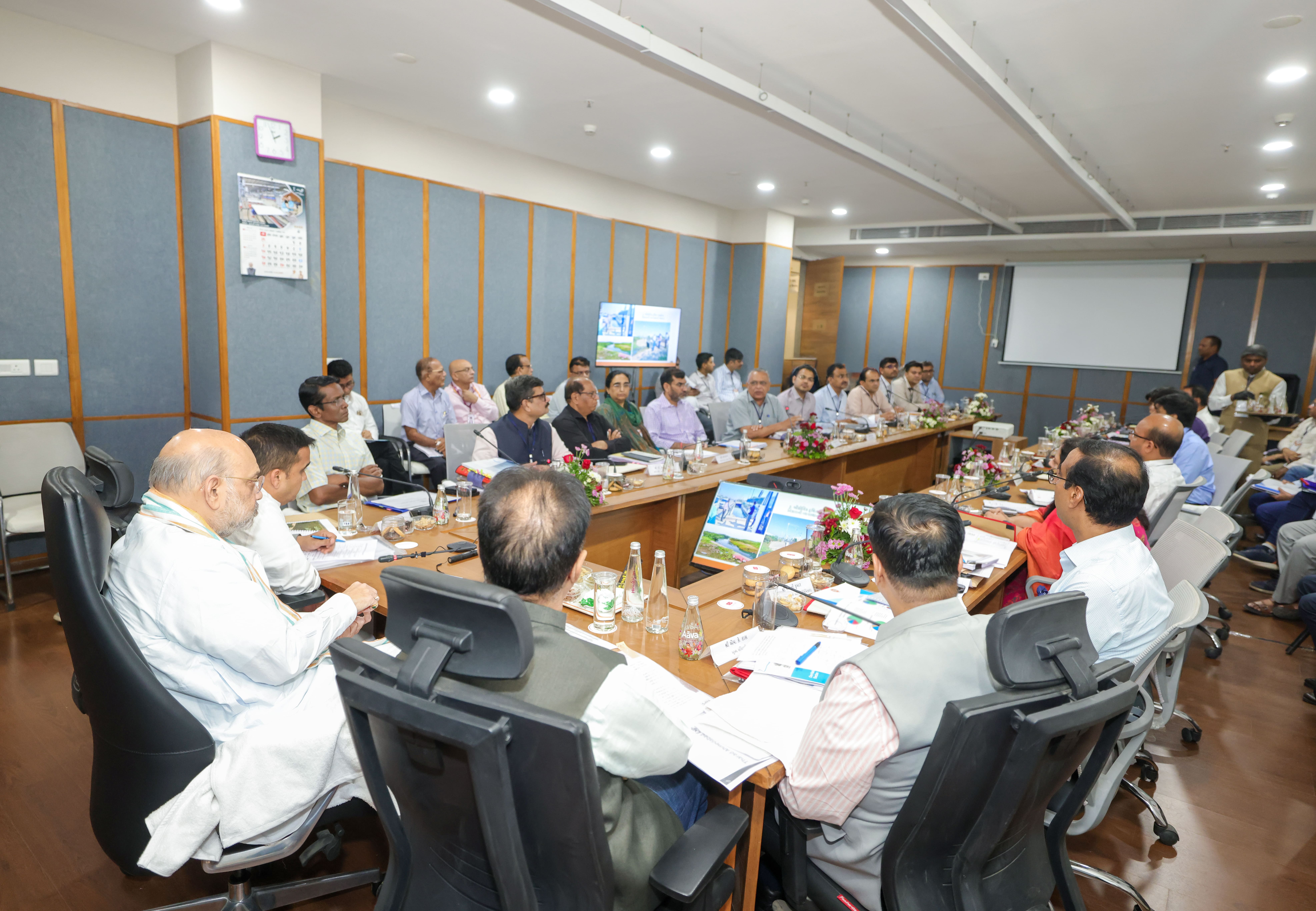 Union Home Minister and Minister of Cooperation Shri Amit Shah reviews development works related to GUDC and Mansa Municipality in Ahmedabad, Gujarat.