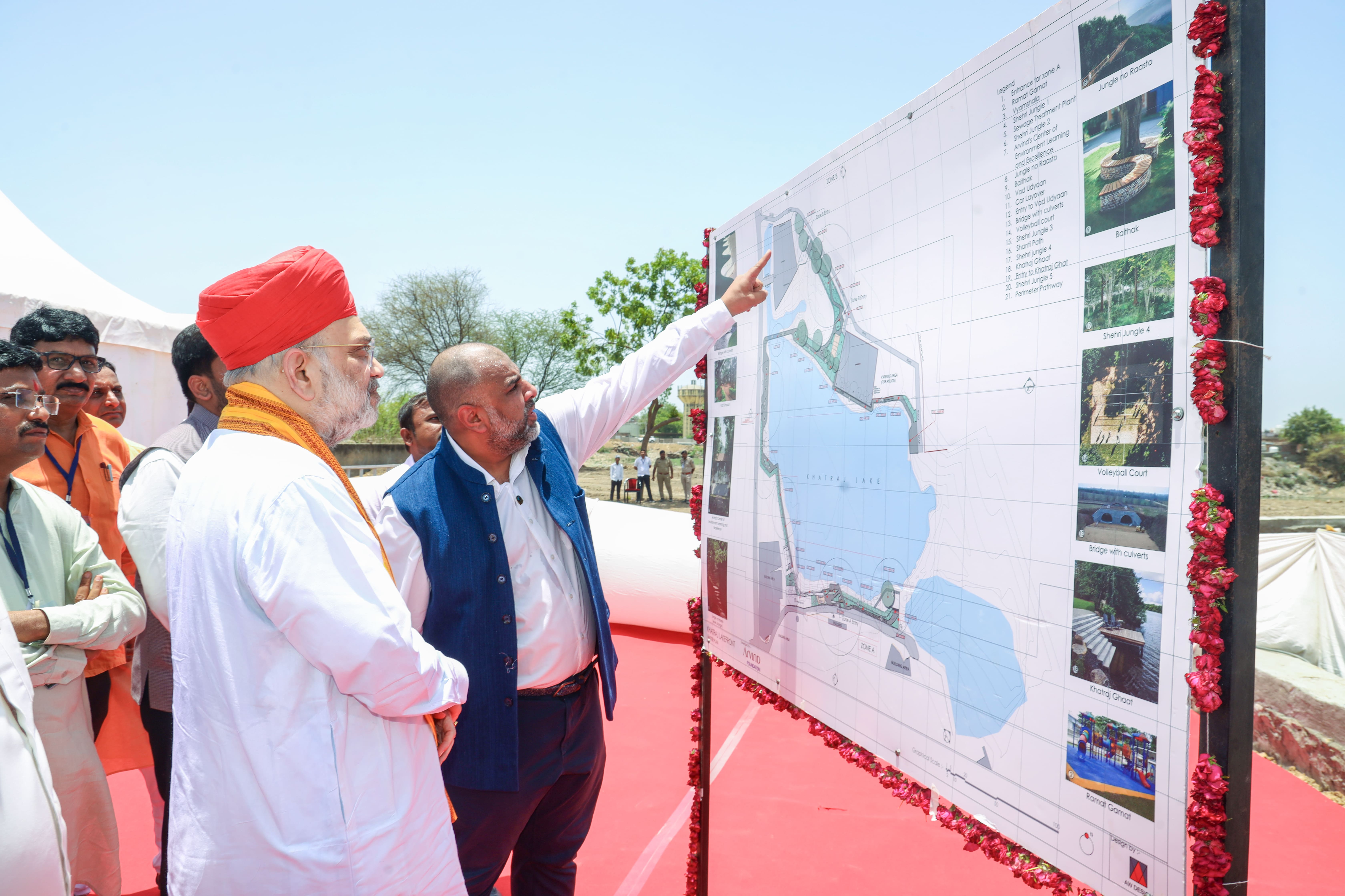 Union Home Minister and Minister of Cooperation Shri Amit Shah today inaugurated and laid the foundation stones for ponds in various areas of Gandhinagar, Gujarat.