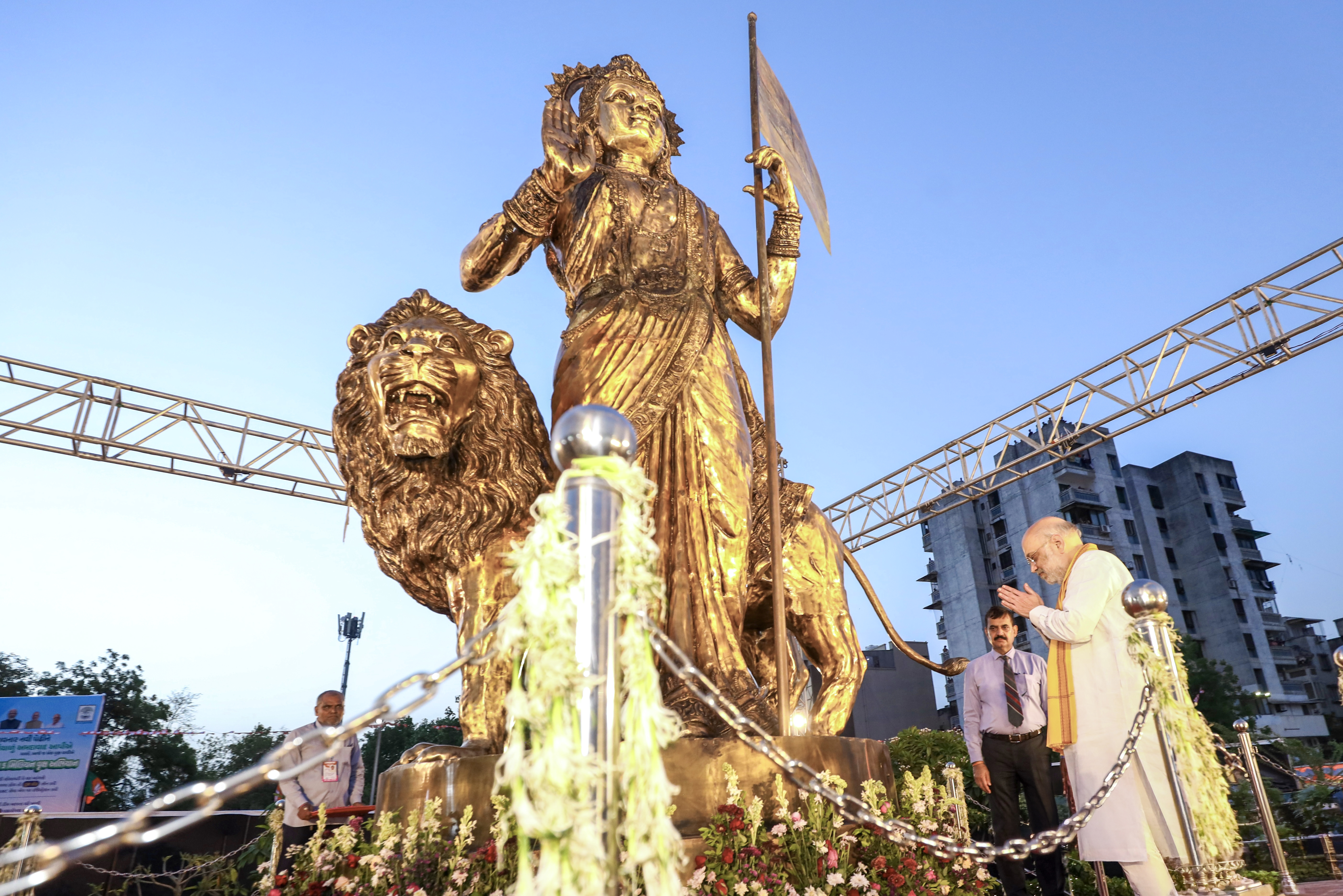 Union Home Minister and Minister of Cooperation Shri Amit Shah inaugurated the newly developed ‘Bharat Mata Square’ built by AMC in Bheemjipura, Ahmedabad.