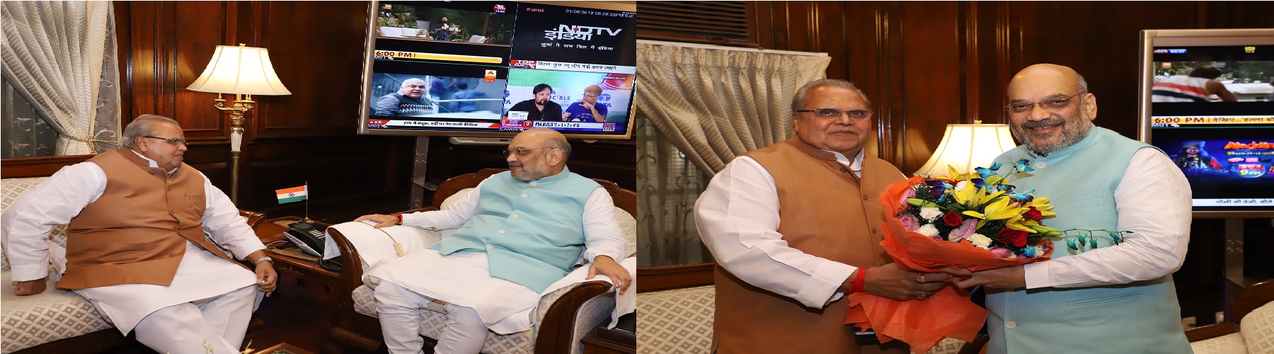 Governor of Puducherrry, Dr. Kiran Bedi calling on the Union Home Minister, Shri Amit Shah on June 1, 2019 in New Delhi.