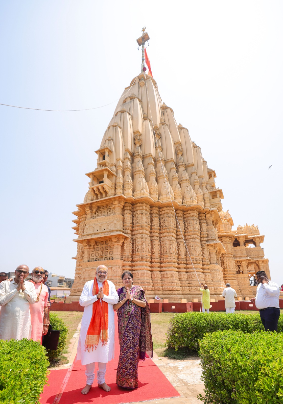 Union Home Minister and Minister of Cooperation, Shri Amit Shah, visits the Somnath Mahadev Temple in Gujarat and prays for the happiness, prosperity, and well-being of all.