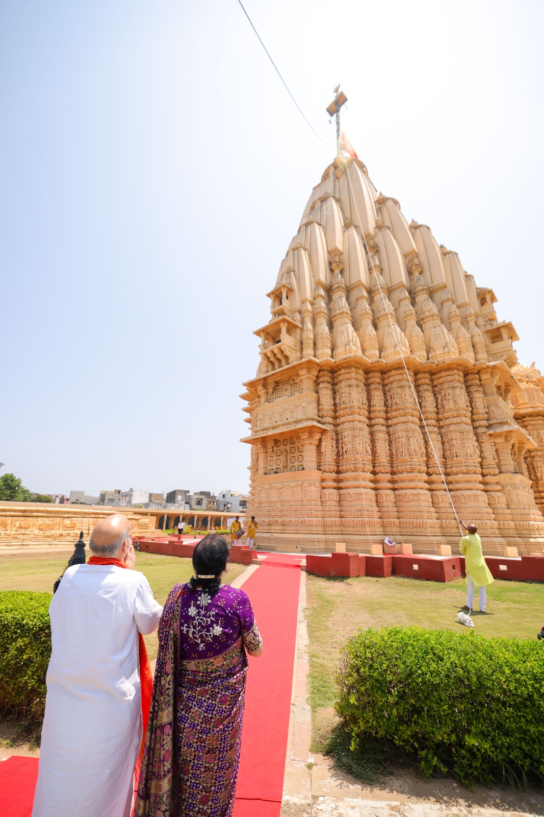 Union Home Minister and Minister of Cooperation, Shri Amit Shah, visits the Somnath Mahadev Temple in Gujarat and prays for the happiness, prosperity, and well-being of all.