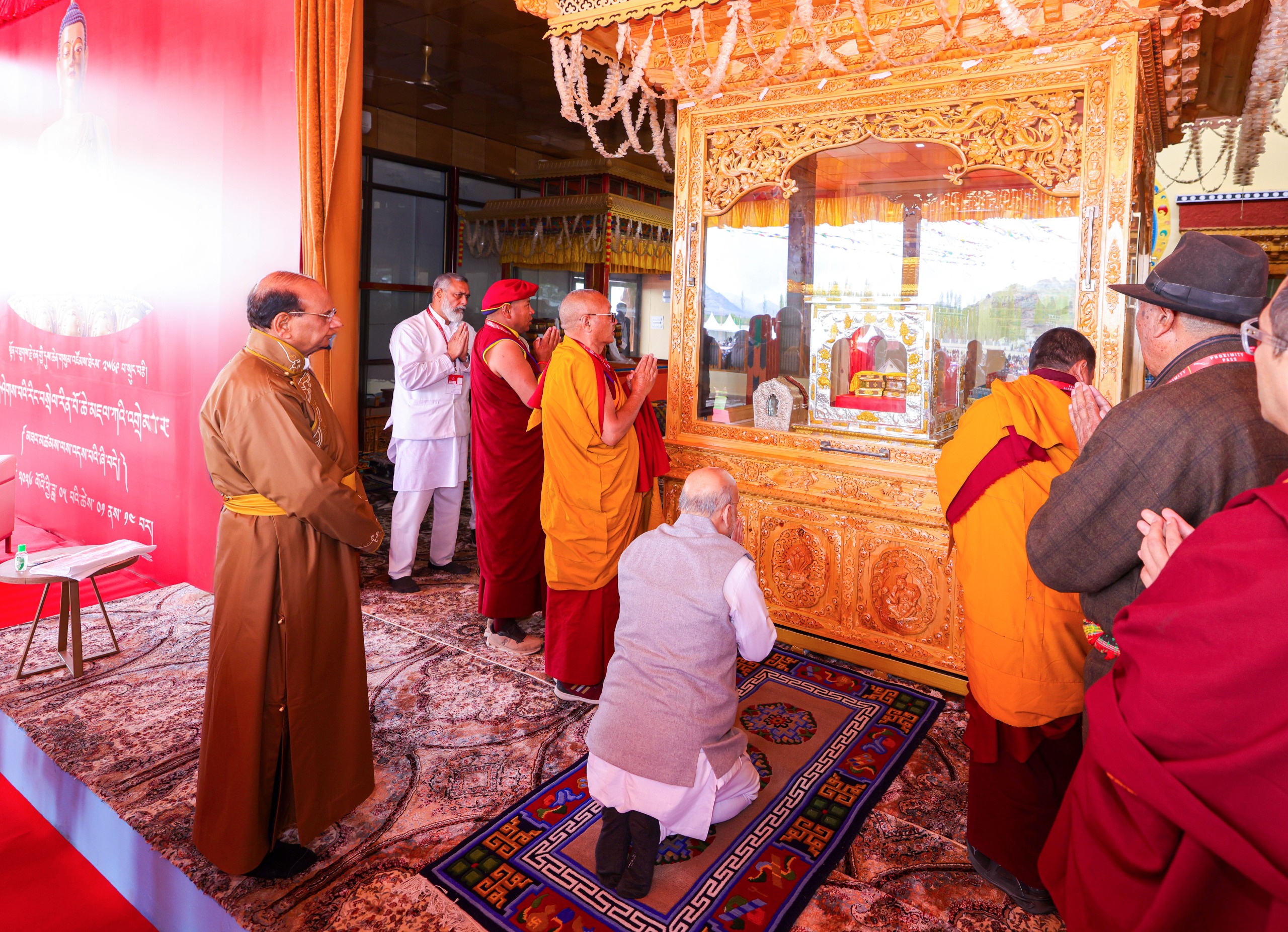 Union Home Minister and Minister of Cooperation Shri Amit Shah inaugurates the exposition of the sacred relics of Lord Buddha in Leh.