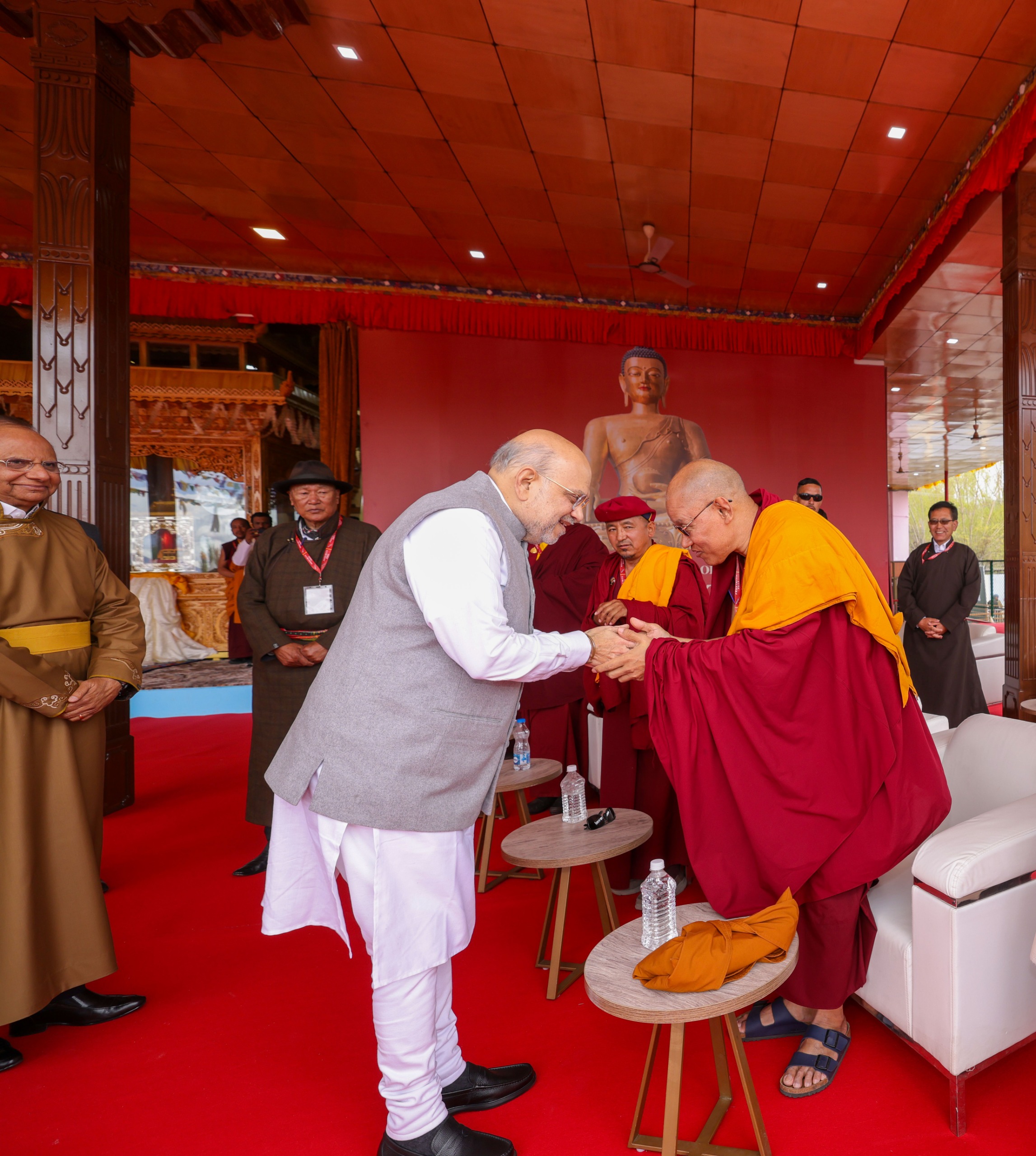 Union Home Minister and Minister of Cooperation Shri Amit Shah inaugurates the exposition of the sacred relics of Lord Buddha in Leh.