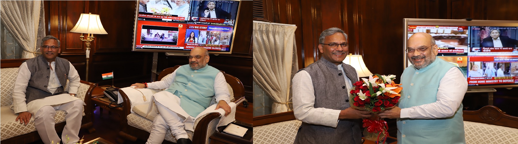Governor of Puducherrry, Dr. Kiran Bedi calling on the Union Home Minister, Shri Amit Shah on June 1, 2019 in New Delhi.
