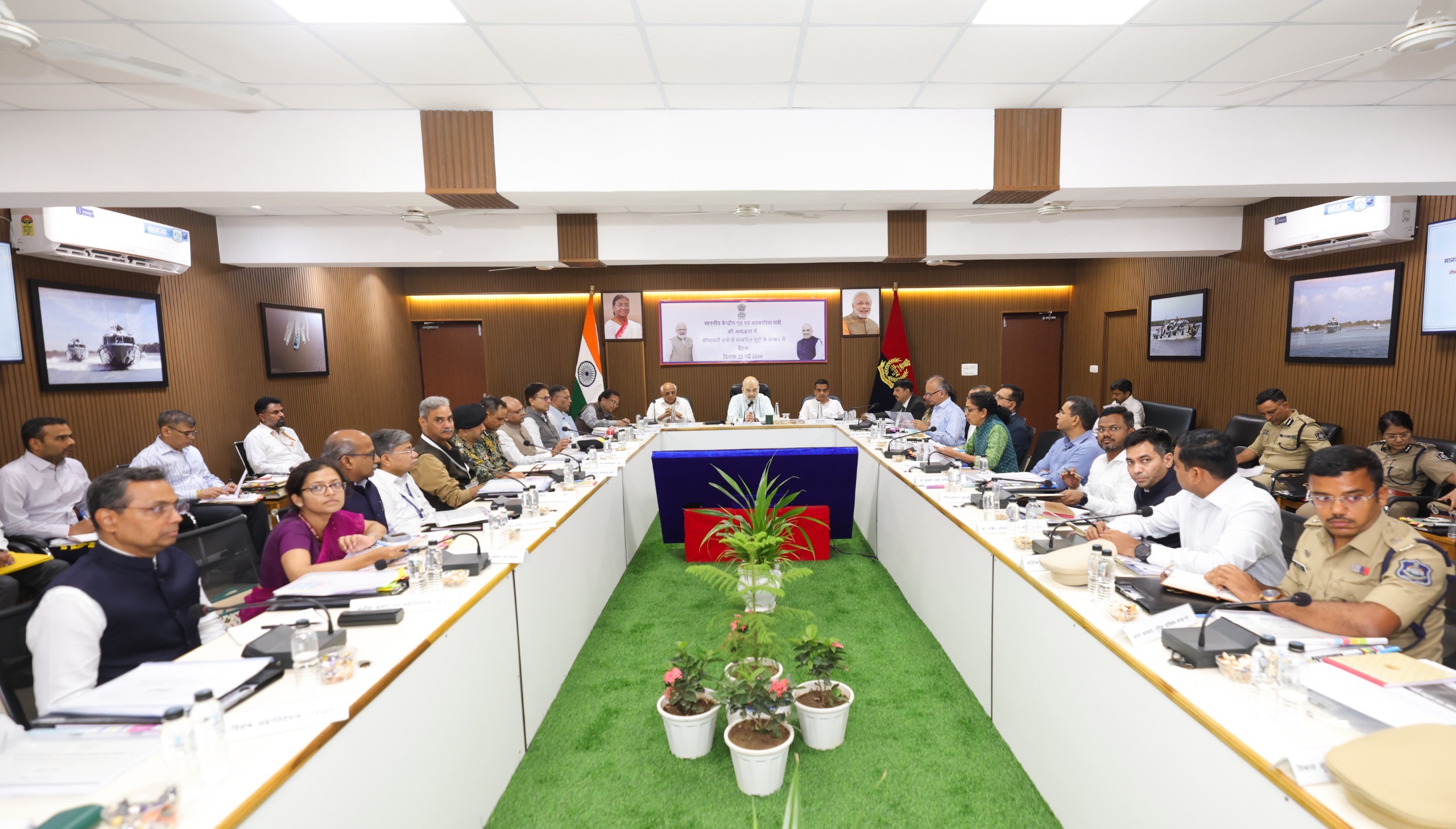Union Home Minister and Minister of Cooperation, Shri Amit Shah chairs a meeting on border-related issues in Bhuj, Gujarat